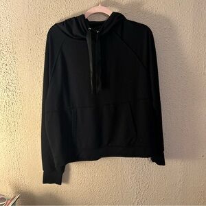 MPG Women’s Black Cowl Neck Hooded Sweatshirt Size L Layering Casual Everyday